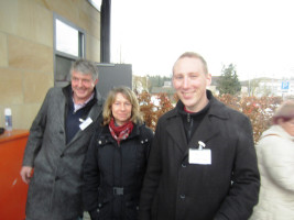 Gemeinderatskandidaten Jörg Arnold, Marion Gebhard und Gemeinderat Martin Glienke